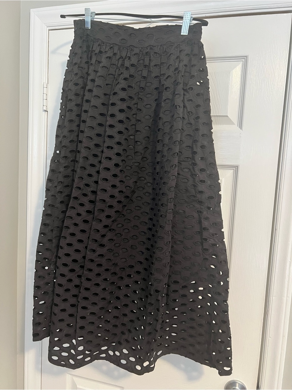 Mara Hoffman Black Eyelet Maxi Skirt